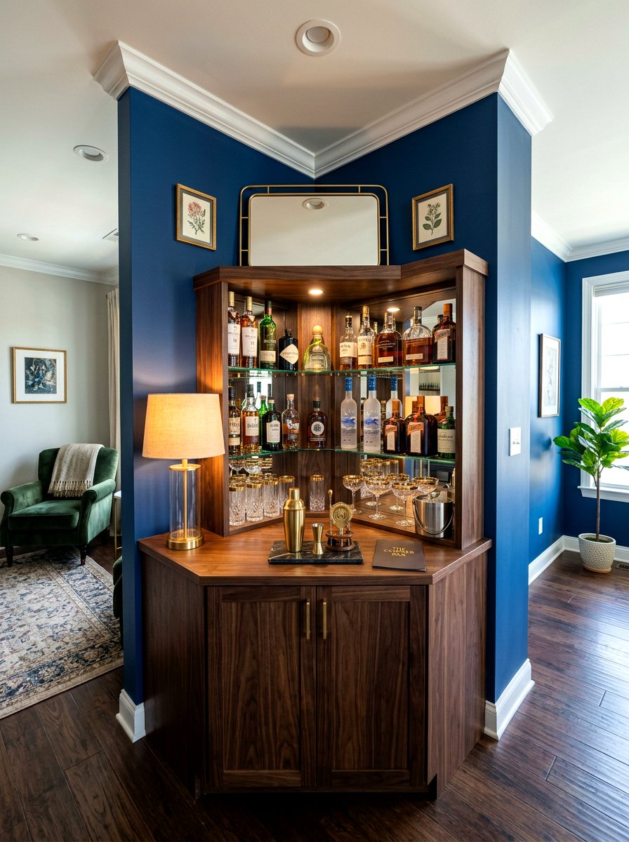 Small corner home bar - 30 cocktail nook ideas aesthetic