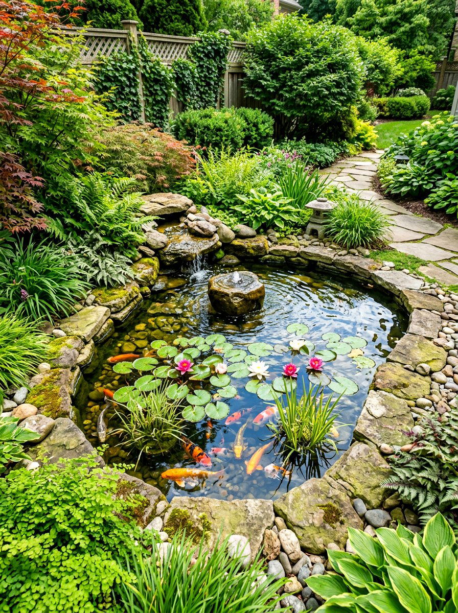 Small corner pond - 30 corner yard landscaping ideas