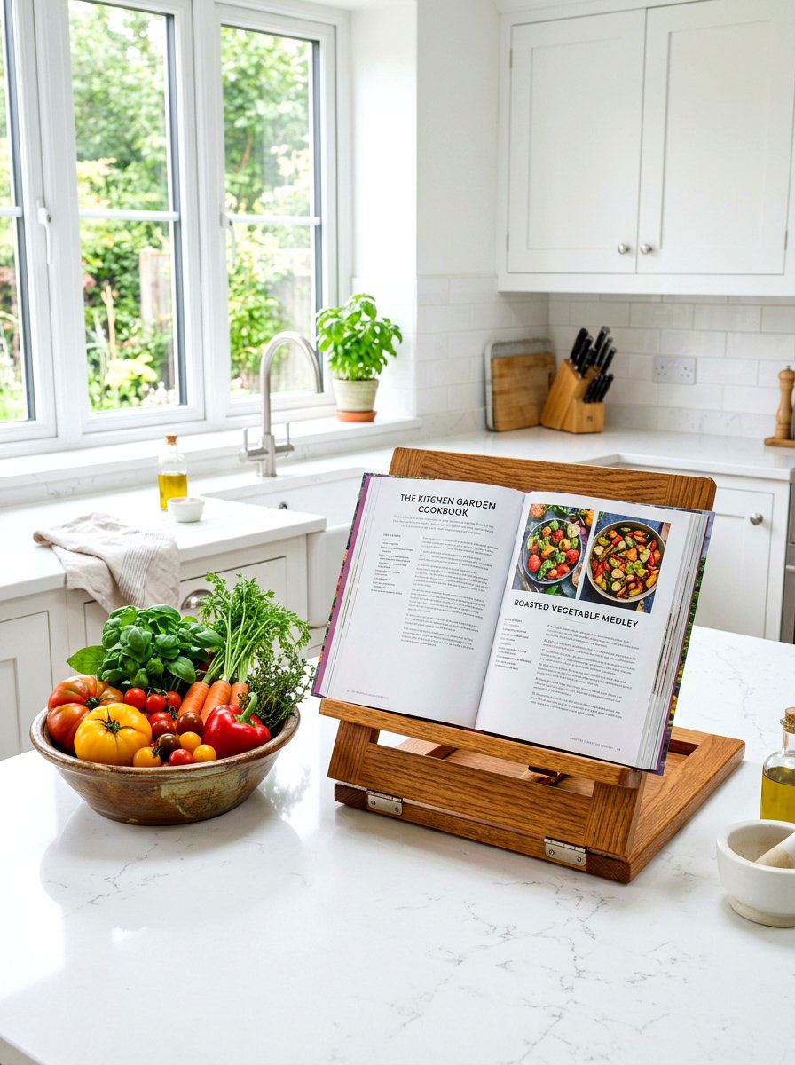 Small countertop book easel - 30 cookbook shelf kitchen ideas