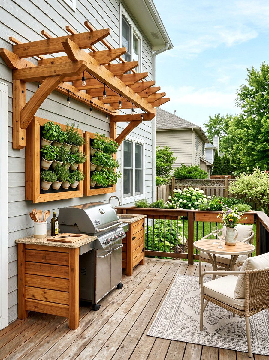Small deck pergola kitchen - 30 pergola with kitchen ideas