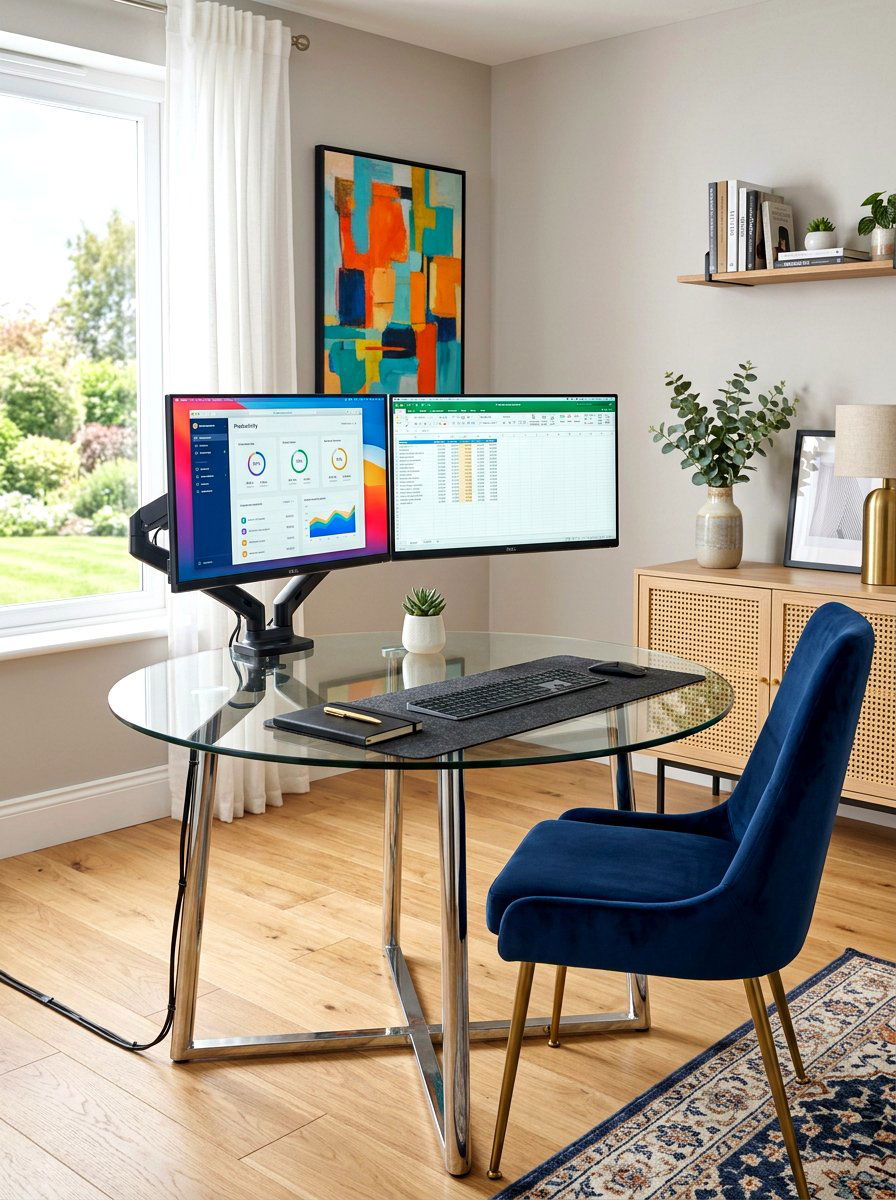 Small dining table desk - 30 renter friendly home office ideas