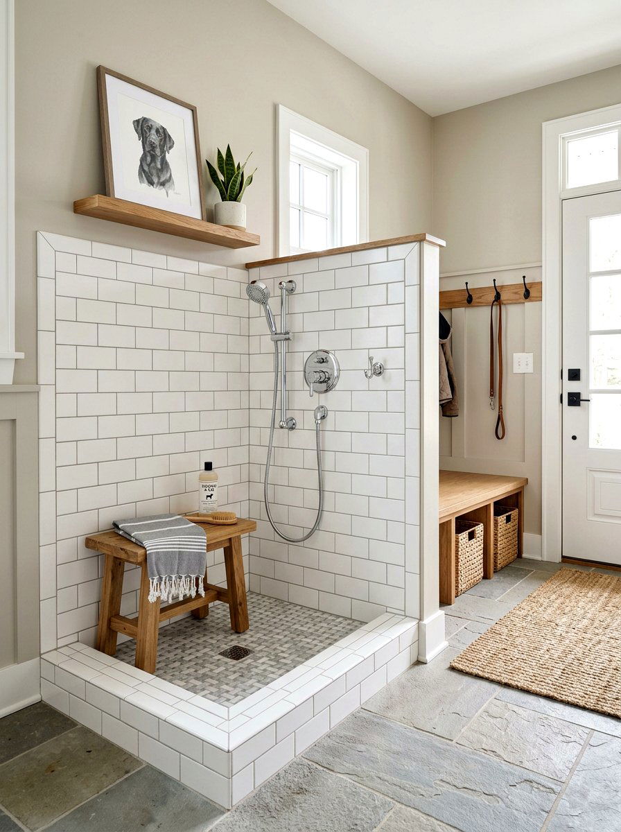 Small entryway dog wash - 30 pet nook apartment ideas