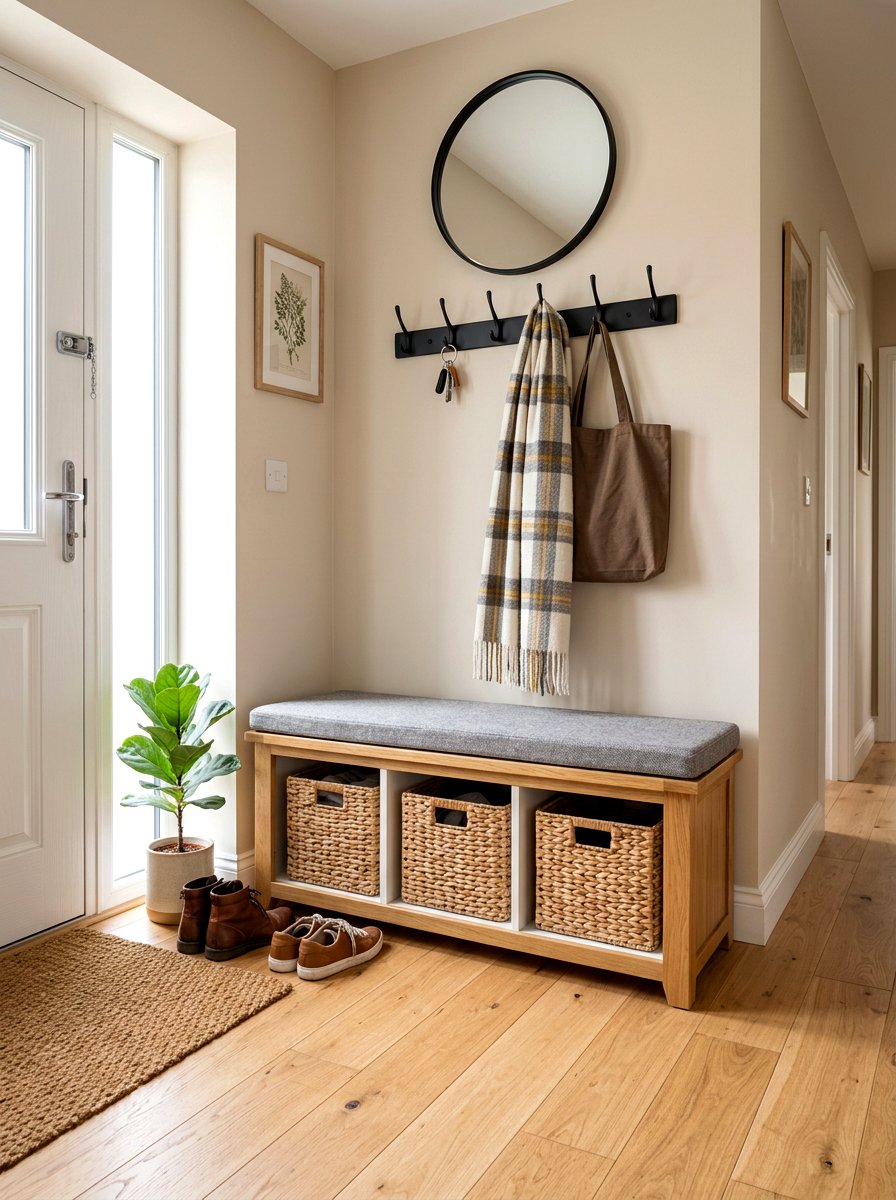 Small entryway storage bench - 30 entryway decor ideas