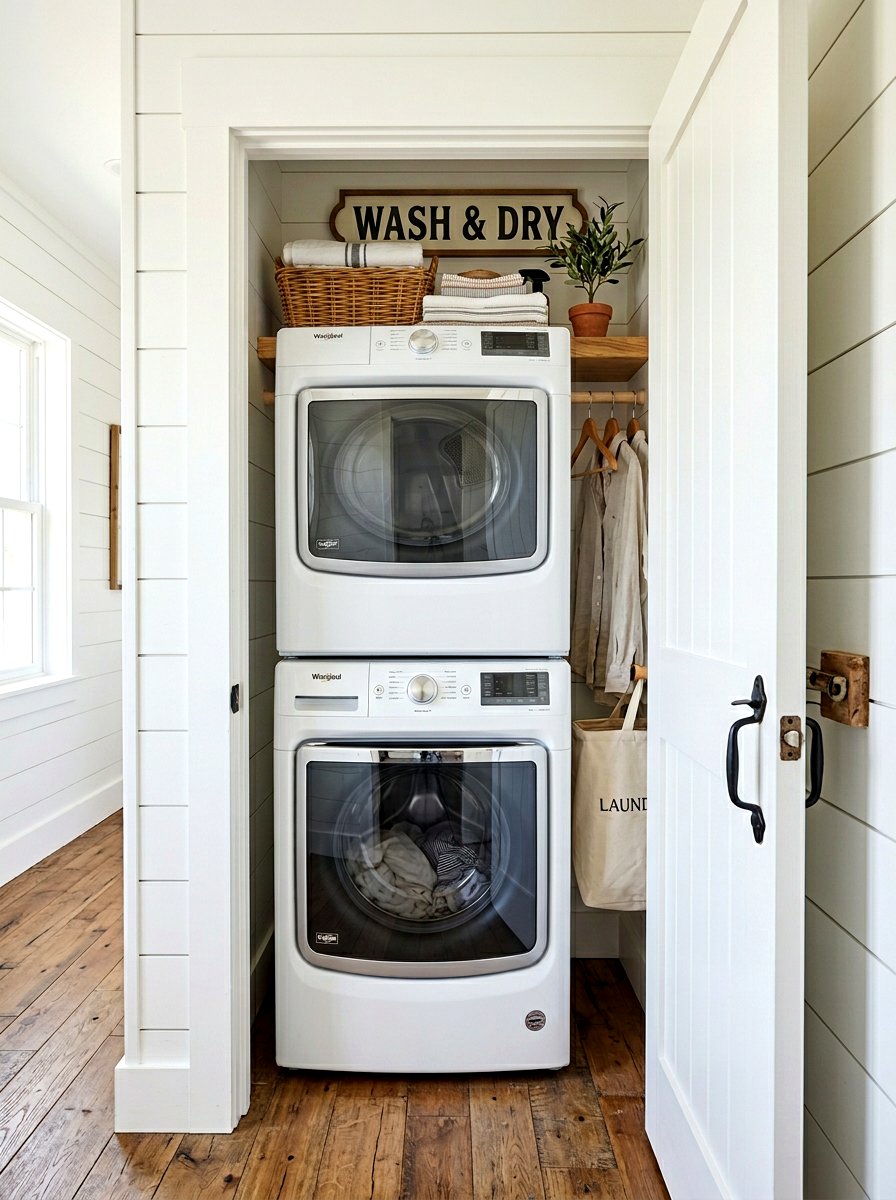 Small farmhouse laundry closet - 30 farmhouse laundry room ideas