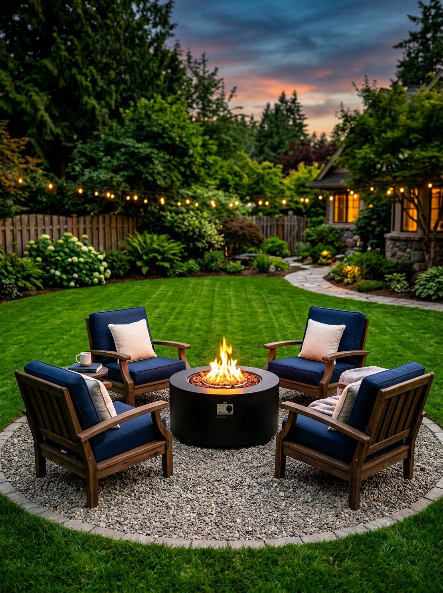 Small fire pit seating - 30 patio conversation area ideas