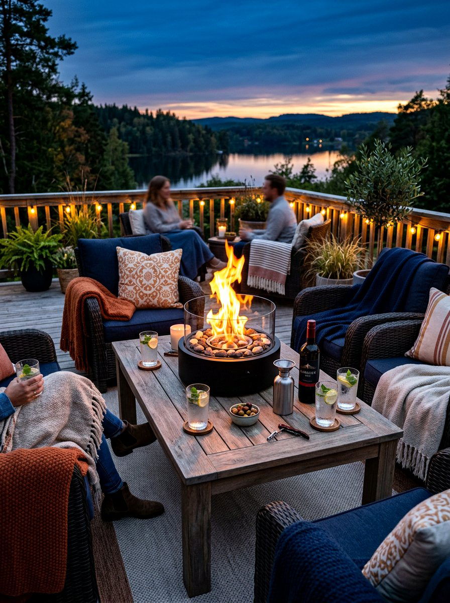 Small fire pit - 30 apartment deck ideas