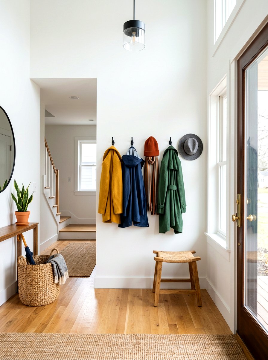 Small foyer wall hooks - 30 welcoming foyer ideas