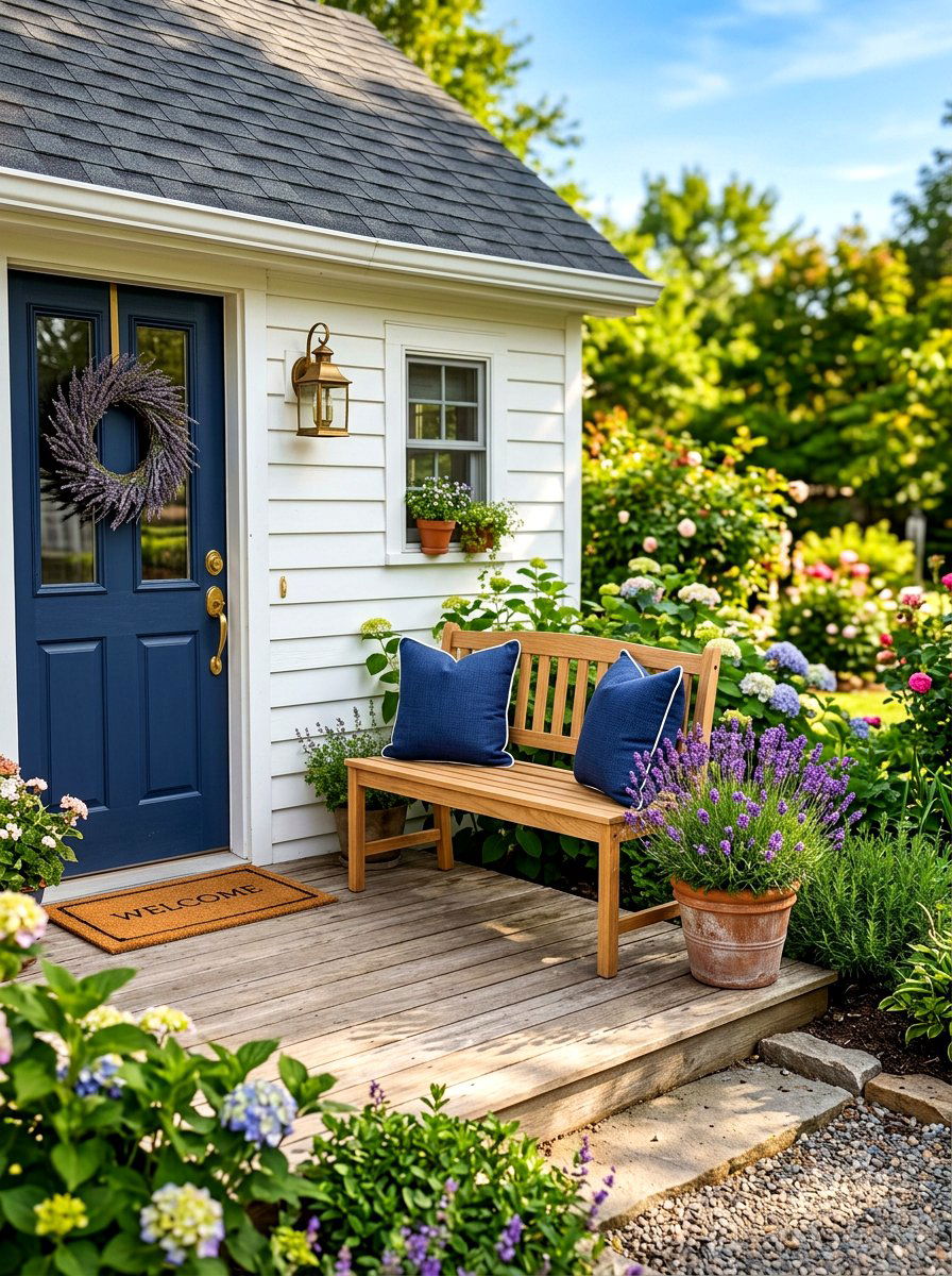 Small front porch bench - 30 front porch seating nook ideas