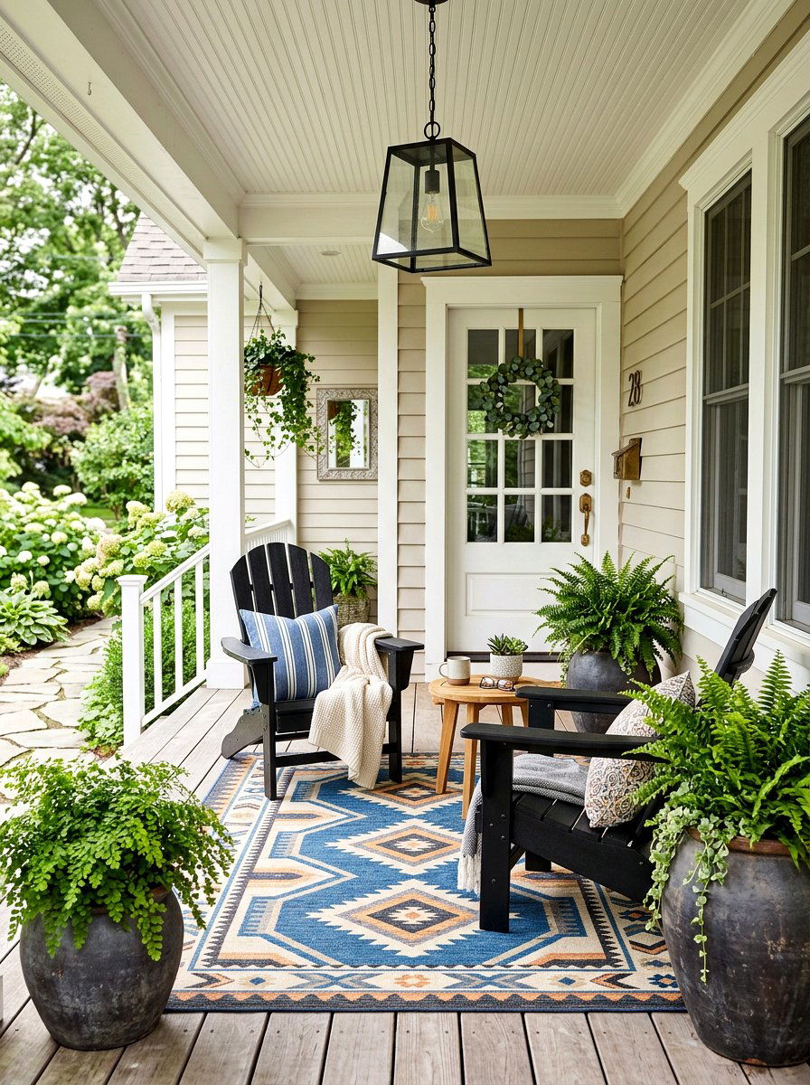 Small front porch seating area - 30 front yard makeover ideas