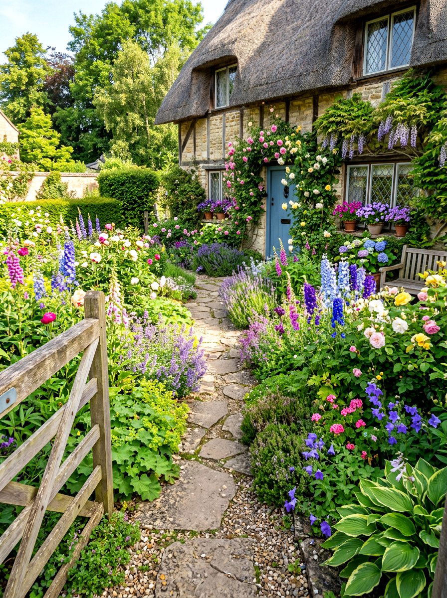 Small front yard cottage garden - 30 cottage front yard garden ideas