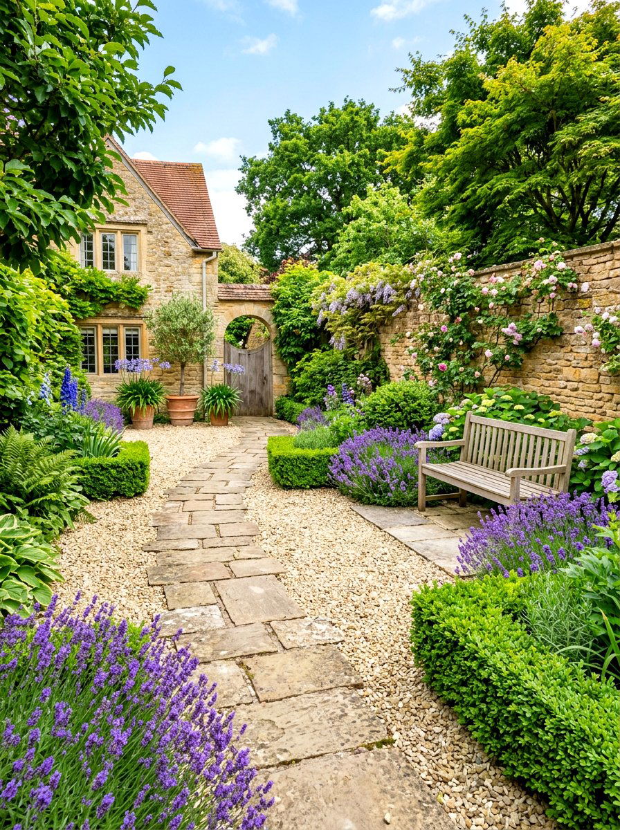 Small gravel courtyard - 30 courtyard garden ideas