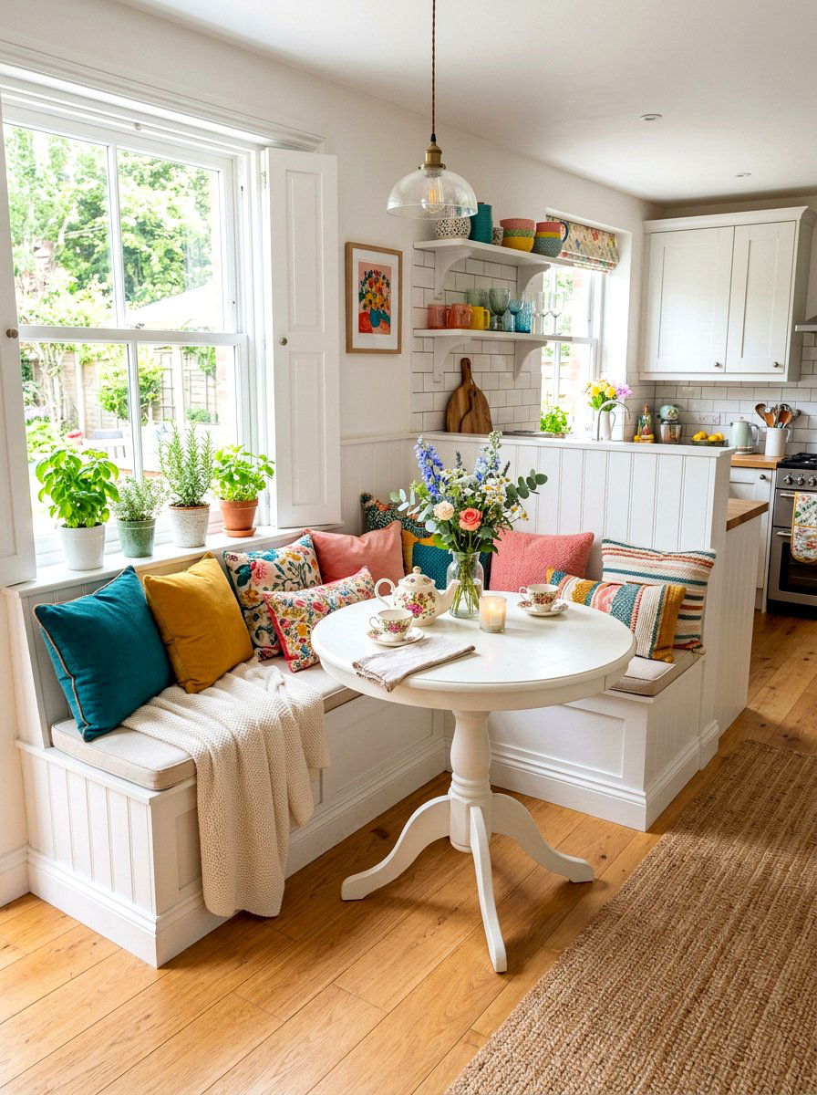 Small kitchen booth - 30 bright breakfast room ideas