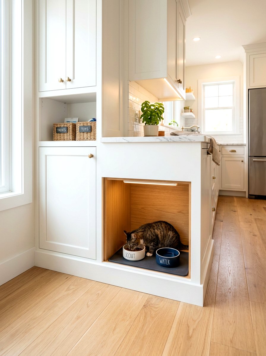 Small kitchen pet station solution - 30 pet station kitchen ideas