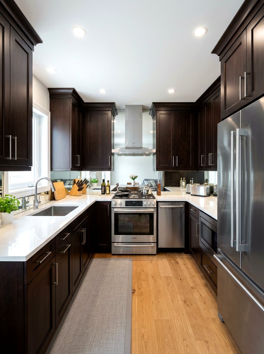 Small kitchen with espresso cabinets - 30 espresso kitchen ideas