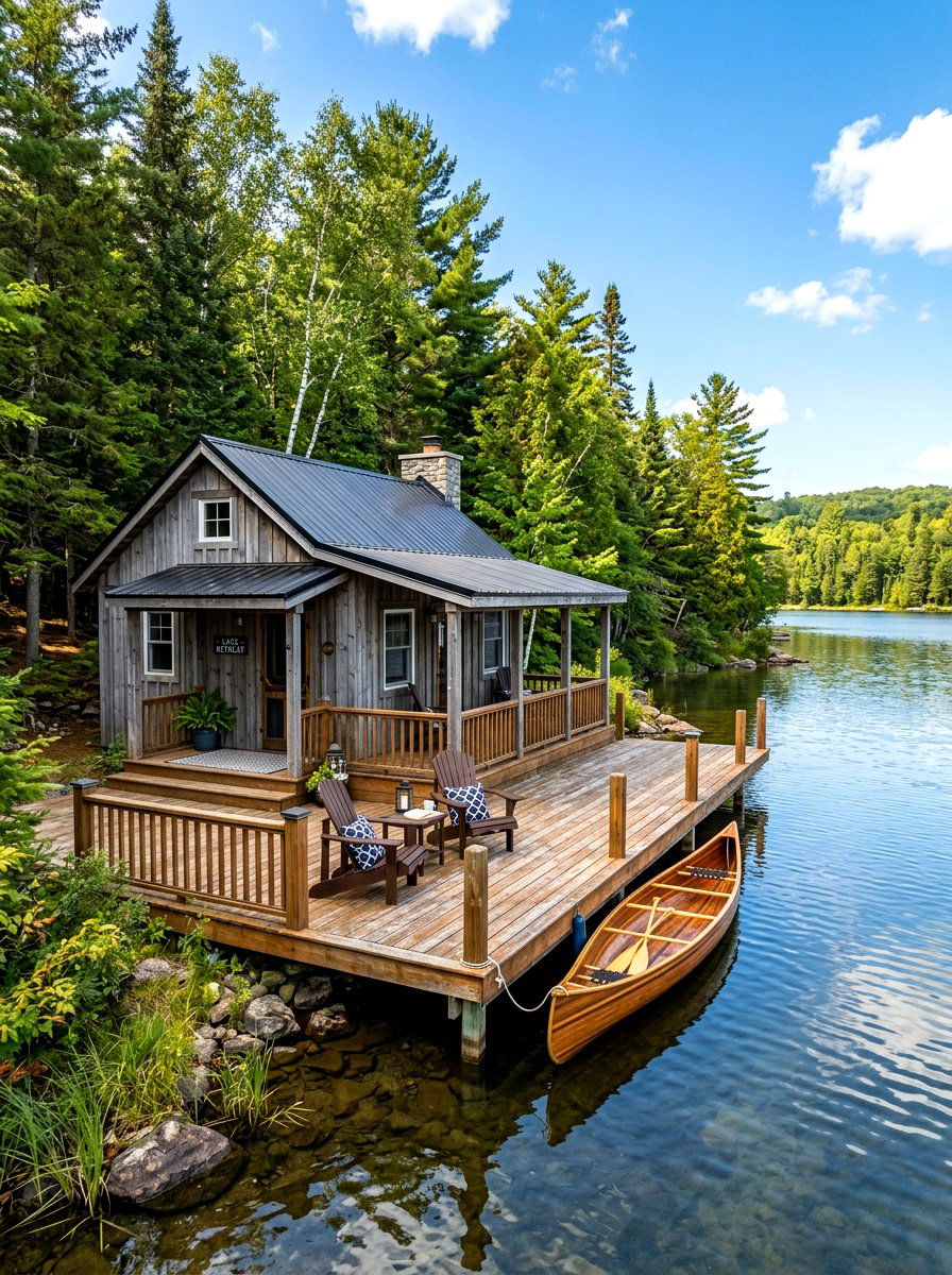 Small lakefront cabin - 30 cabin exterior ideas