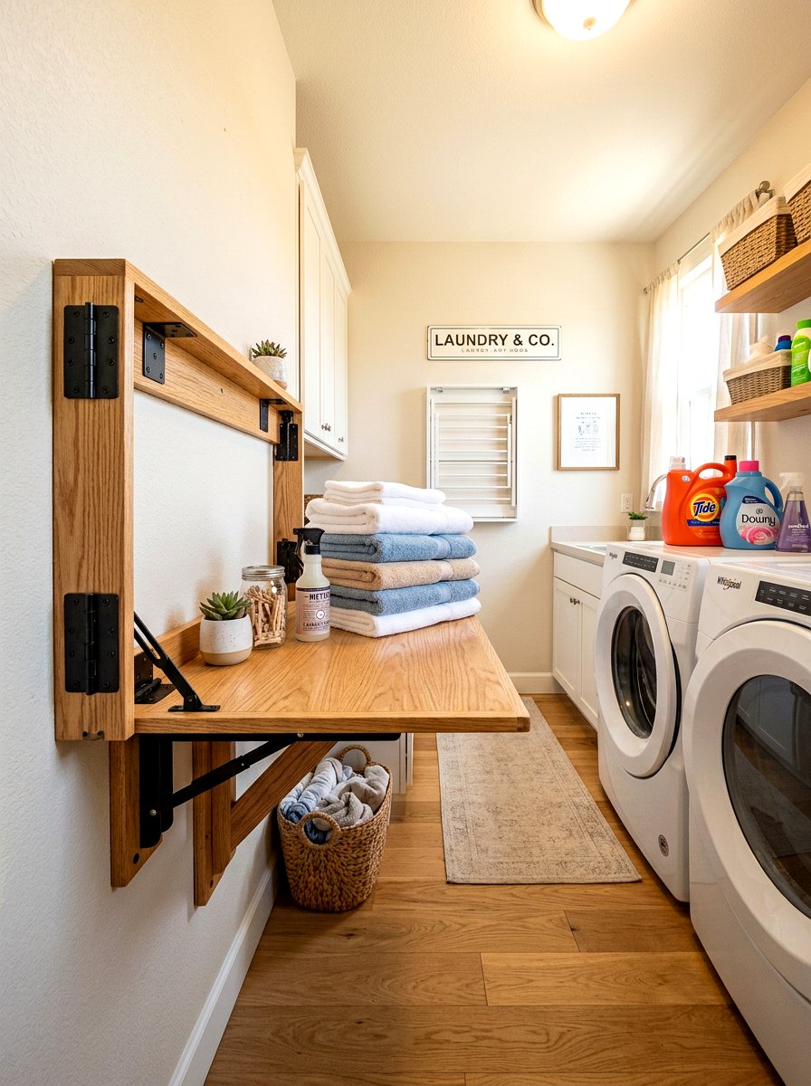 Small laundry room folding table - 30 small laundry room ideas