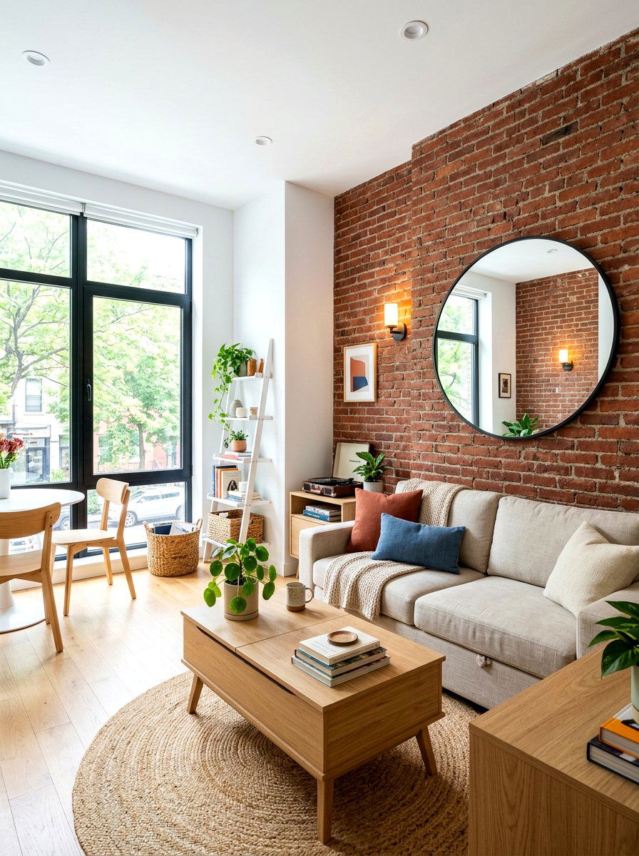 Small living room brick accent - 30 exposed brick living room ideas