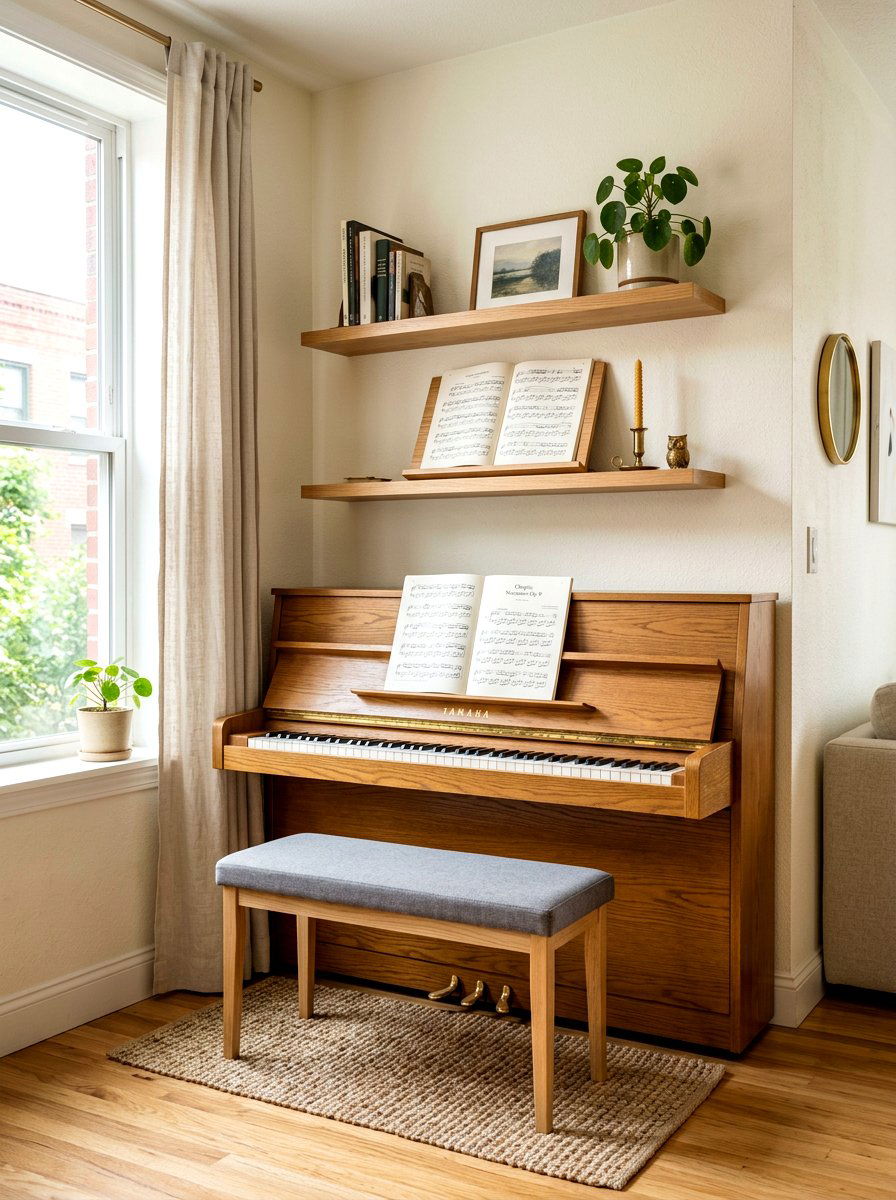 Small living room upright piano - 30 piano living room ideas