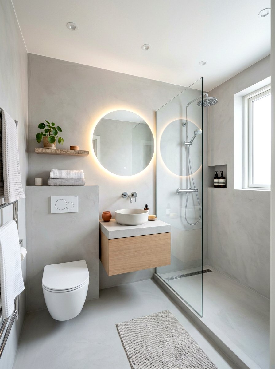 Small microcement bathroom design - 30 microcement bathroom ideas