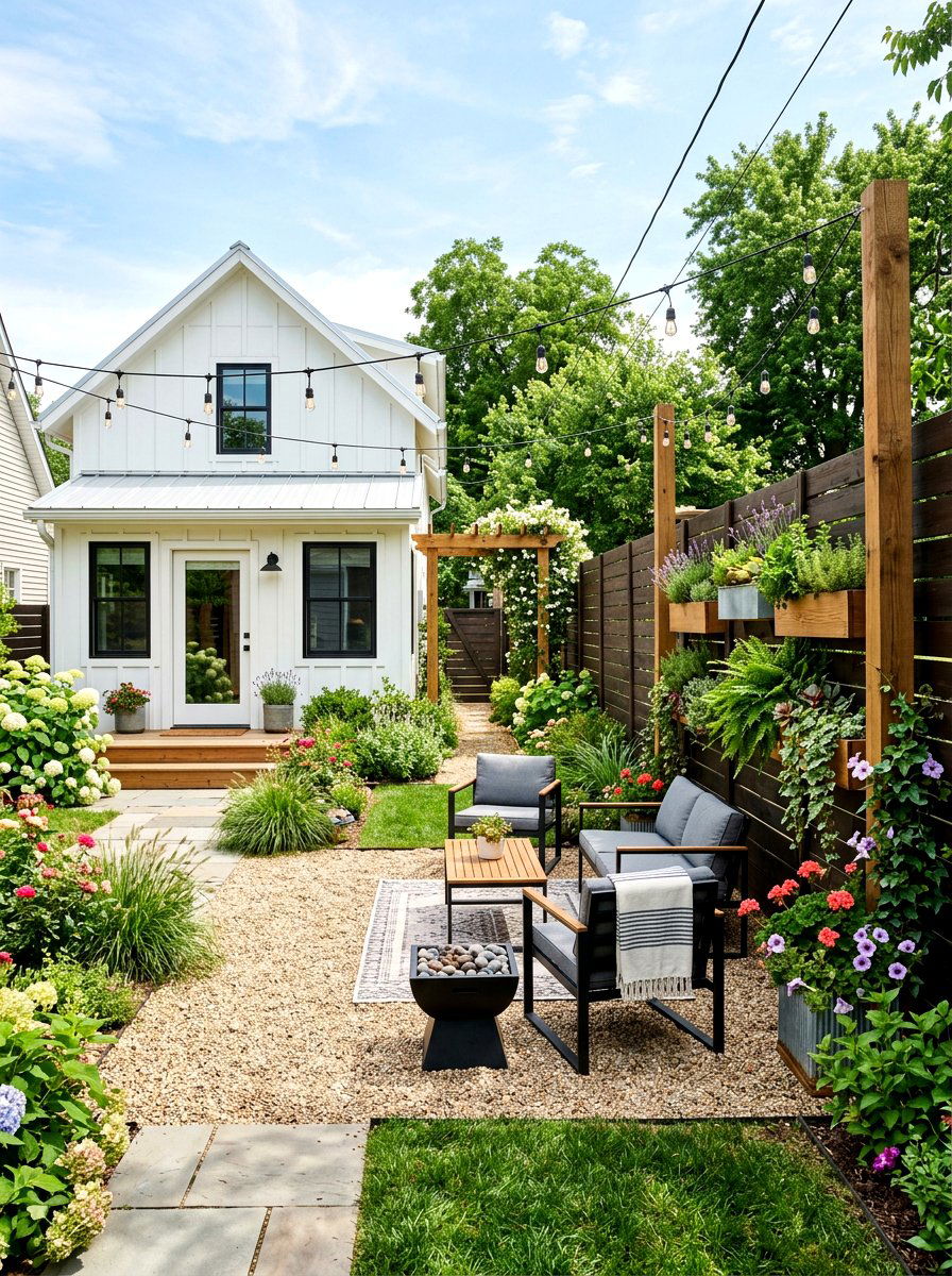 Small modern farmhouse backyard - 30 farmhouse backyard ideas