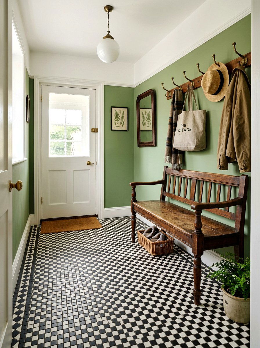 Small mosaic checkerboard foyer - 30 checkerboard foyer floor ideas