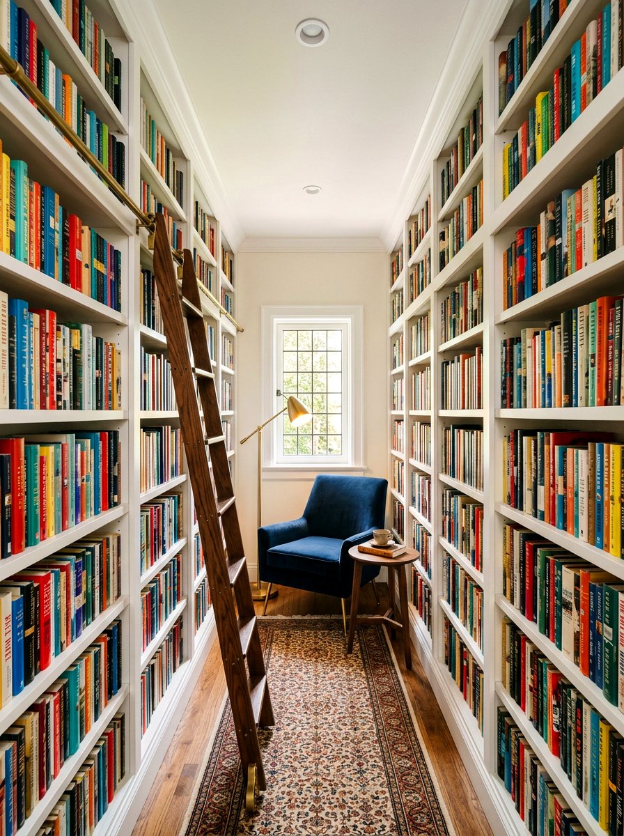 Small narrow home library - 30 narrow room decorating ideas