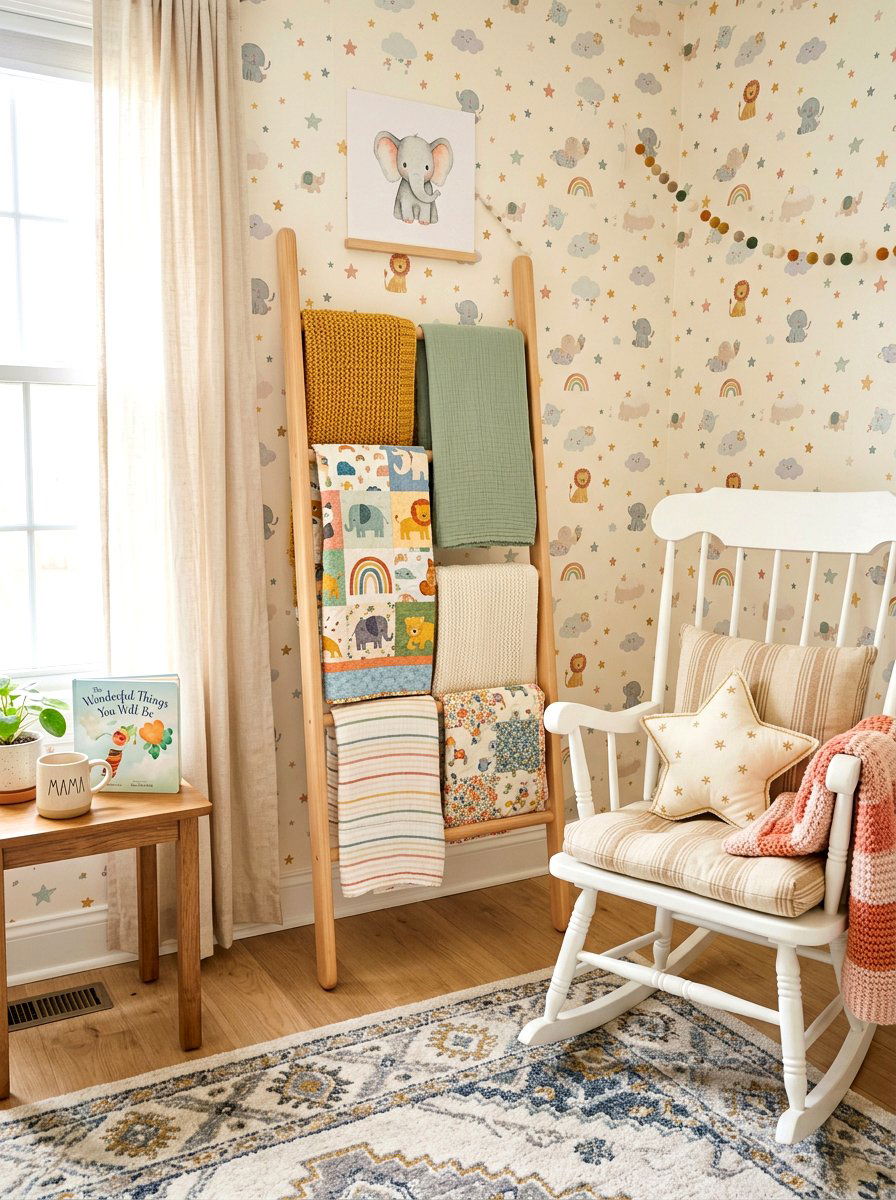 Small nursery blanket ladder - 30 corner ladder blanket ideas