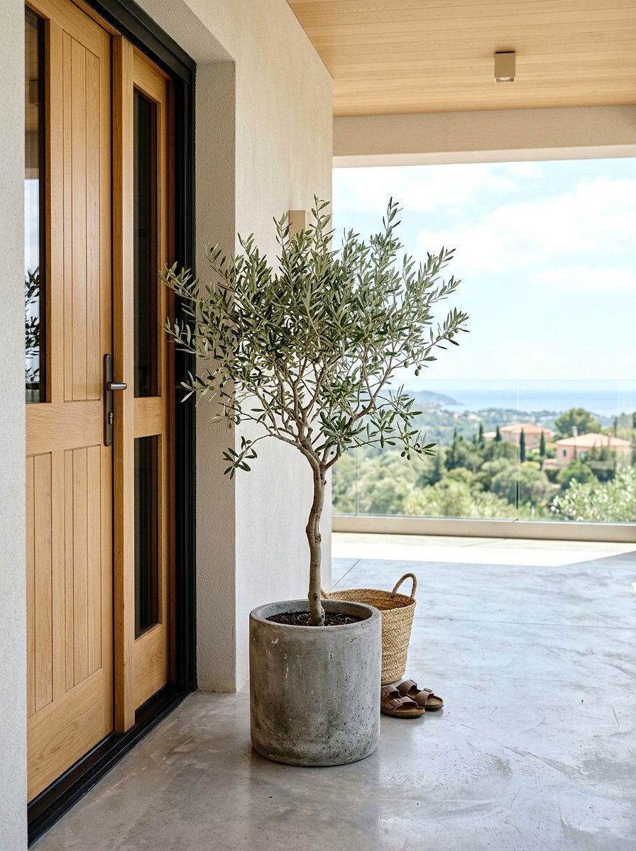 Small olive tree urn - 30 porch urn planter ideas