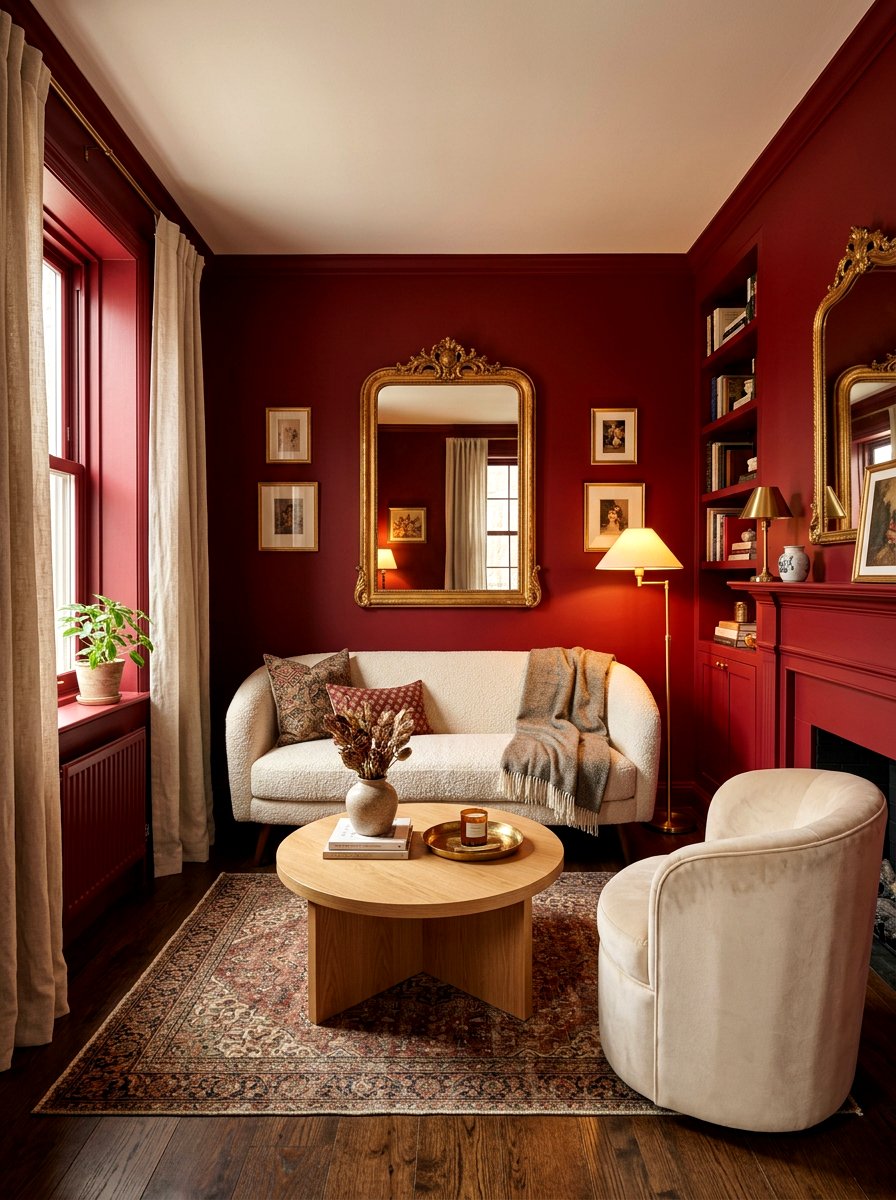 Small oxblood living room - 30 oxblood accent living room ideas