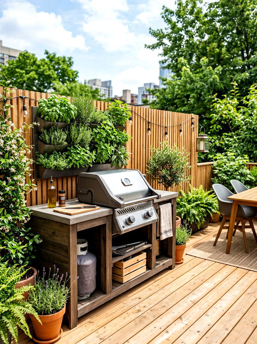 Small patio BBQ station - 30 patio cooking area ideas