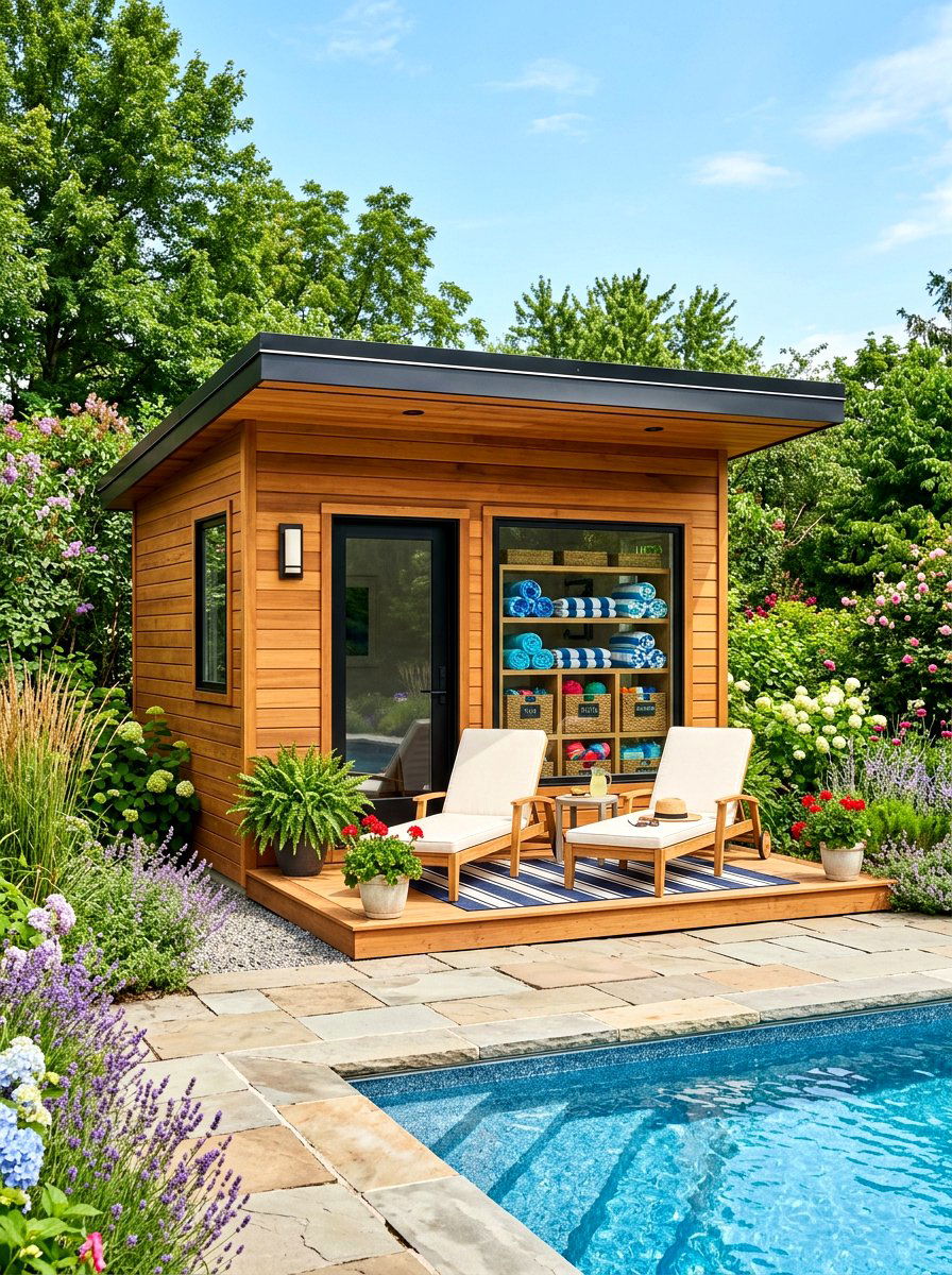 Small pool house shed - 30 modern pool house ideas