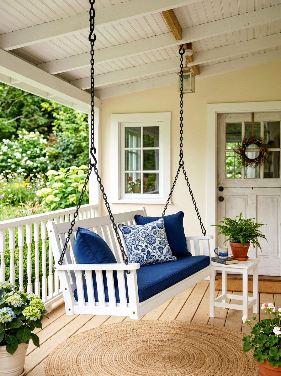 Small porch swing - 30 stoop decor ideas