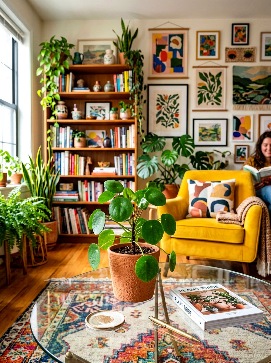 Small potted plant - 30 glass coffee table styling ideas