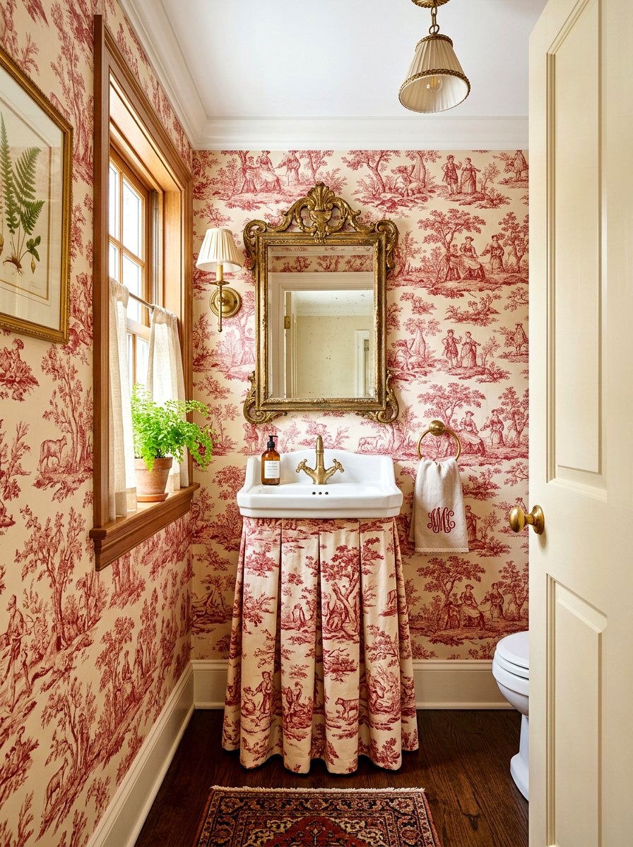 Small powder room sink skirt - 30 skirted sink ideas