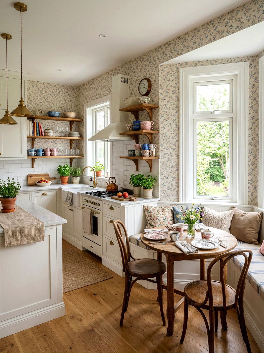 Small print floral kitchen wallpaper - 30 floral kitchen wallpaper ideas
