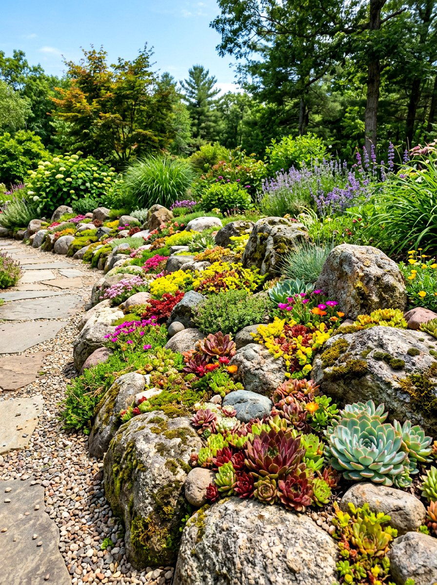 Small rock garden border - 30 small front garden border ideas
