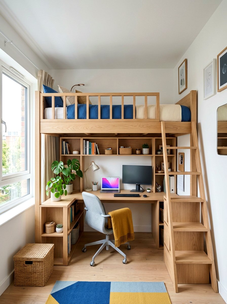 Small room layout loft bed - 30 small room layout ideas