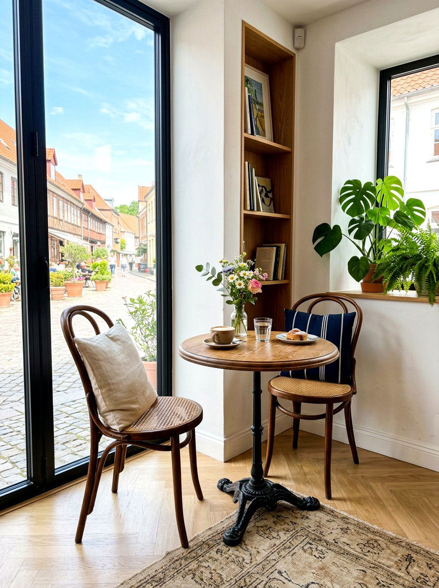 Small round bistro table - 30 Paris cafe dining room ideas