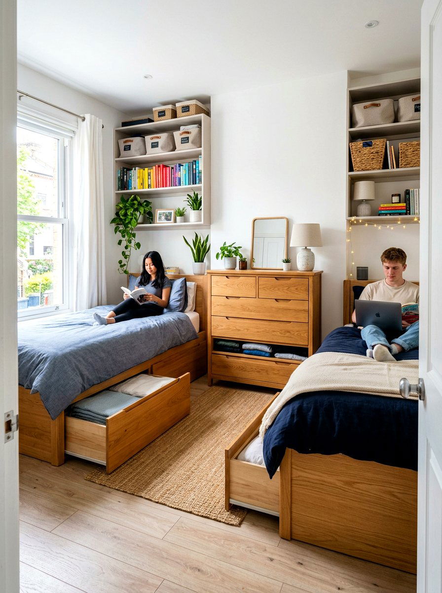 Small shared bedroom storage - 30 shared kids room ideas