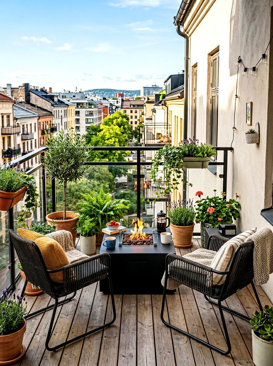 Small space bistro set - 30 backyard fireplace seating ideas