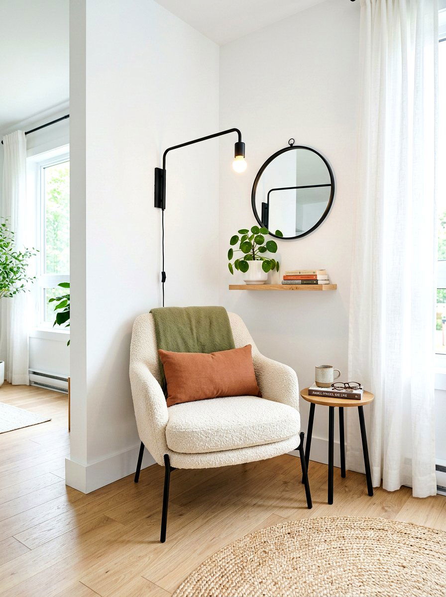 Small space boucle chair corner - 30 boucle chair corner ideas