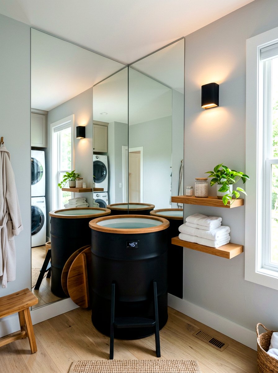 Small space cold plunge nook - 30 cold plunge room ideas
