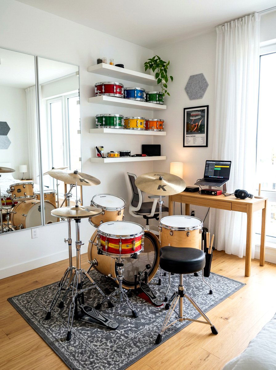 Small space drum room - 30 drum room ideas