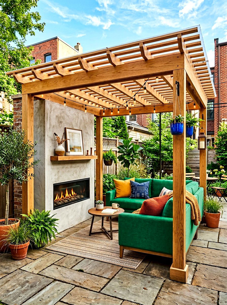 Small space fireplace pavilion - 30 pavilion fireplace ideas
