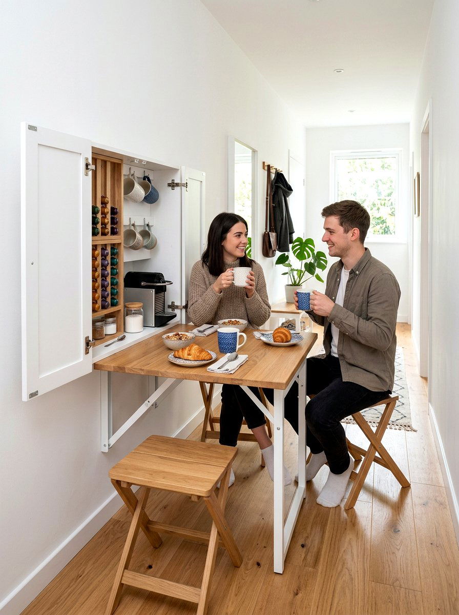 Small space folding breakfast cabinet - 30 breakfast station cabinet ideas