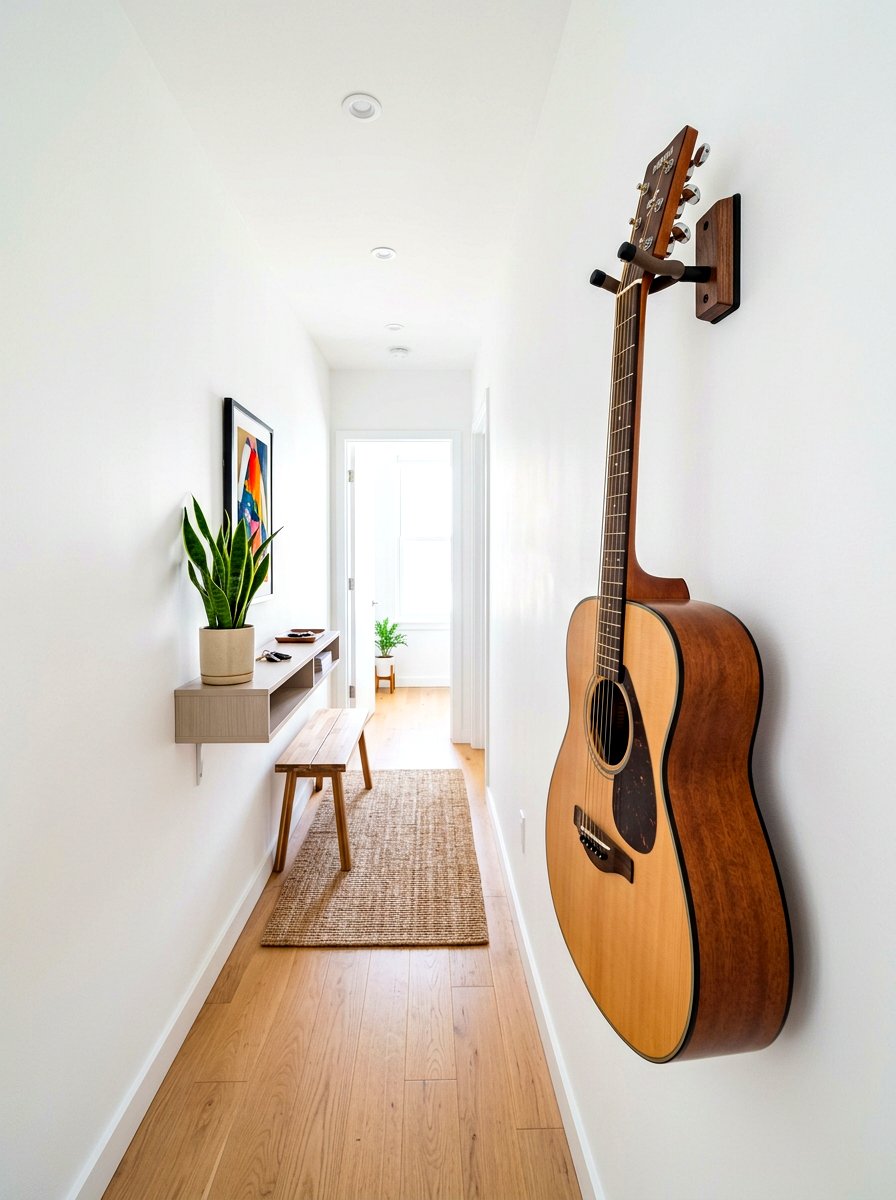 Small space guitar mount - 30 guitar wall display ideas