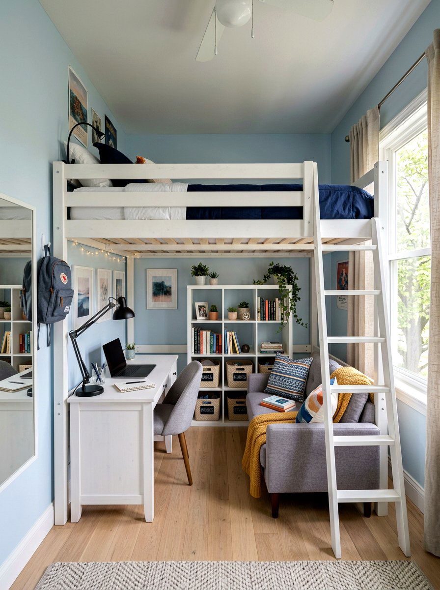 Small space loft bed - 30 teen hangout room ideas