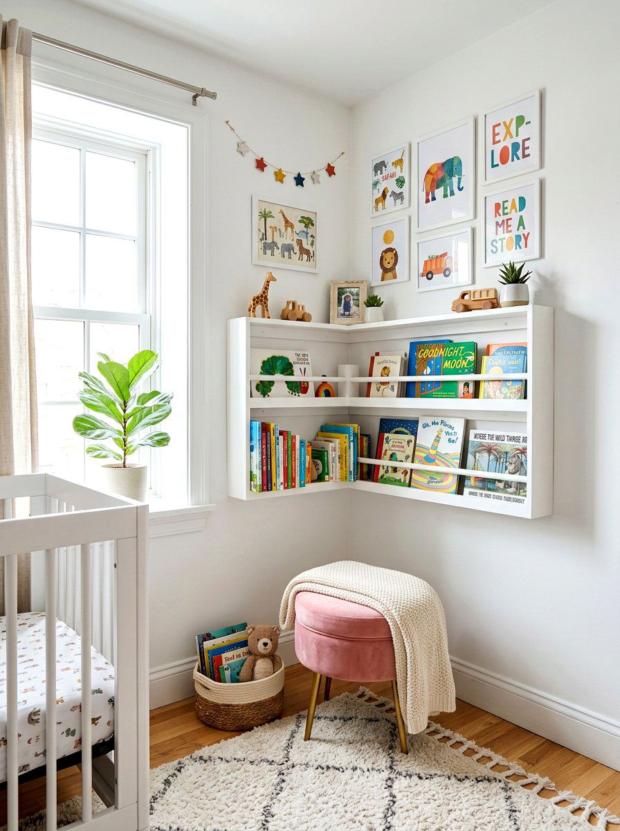 Small space nursery corner - 30 nursery reading corner ideas aesthetic