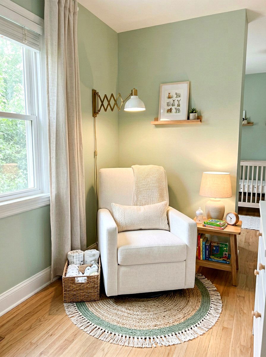 Small space nursery glider corner - 30 nursery rocking chair corner ideas
