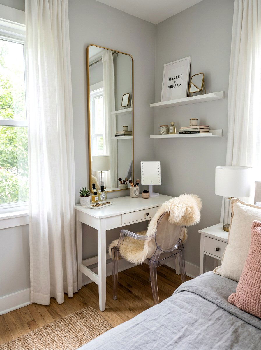 Small space vanity nook - 30 beauty room ideas